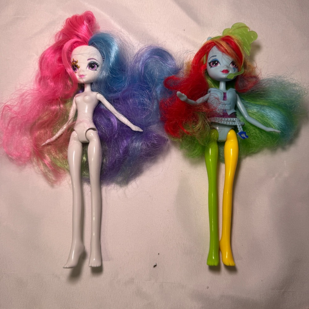 My Little Pony Equestria Girls Rainbow Dash and Celestia Doll‎ Lot 9 Inch Hasbro
